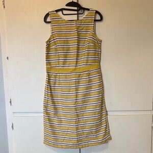 Boden Striped Yellow, purple, and White Dress